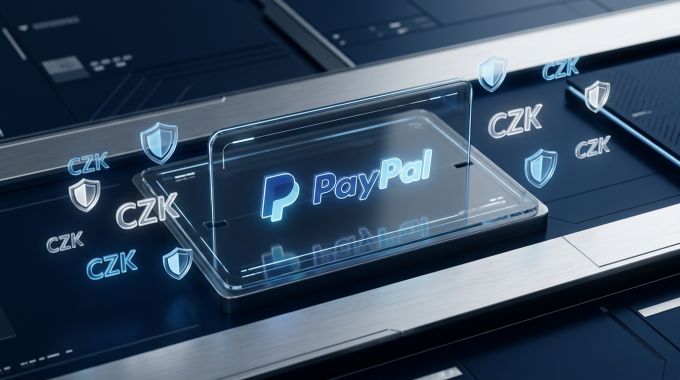 Futuristické rozhraní platebního systému PayPal pro české kasina v roce 2026.
